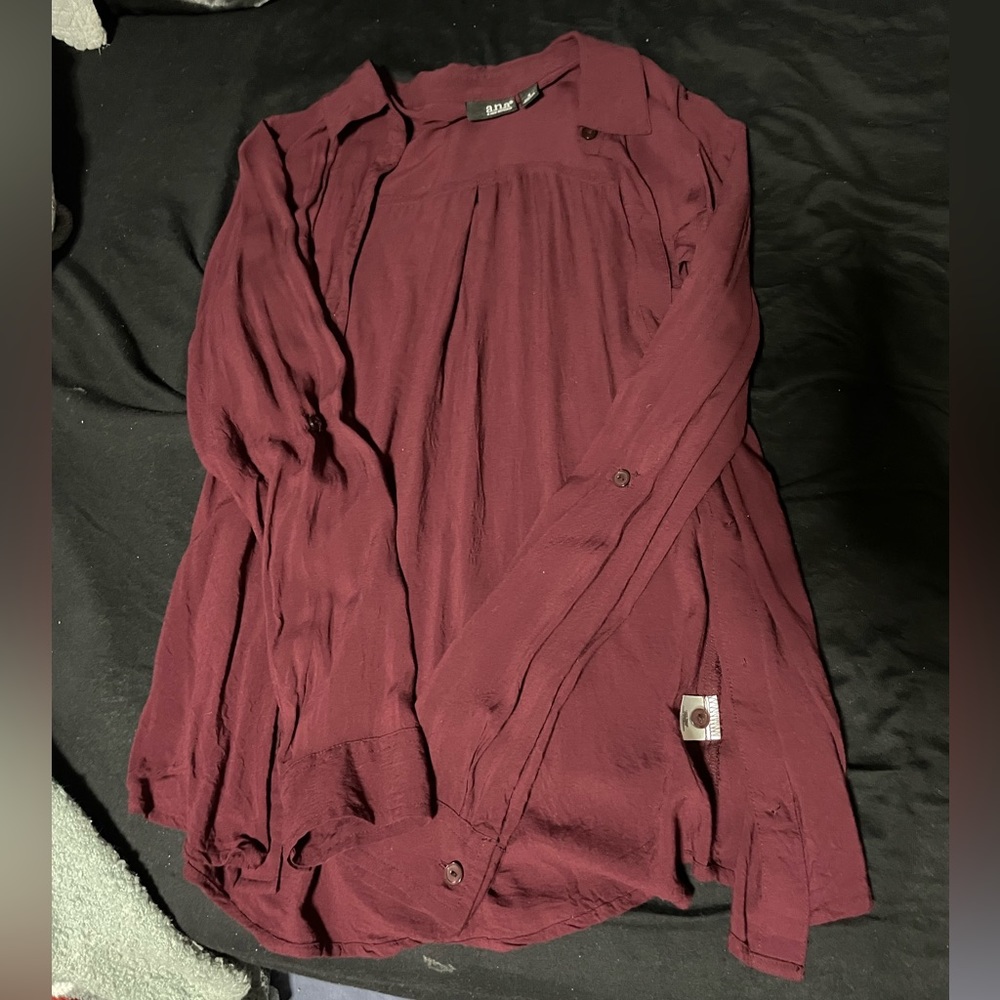 Maroon button up